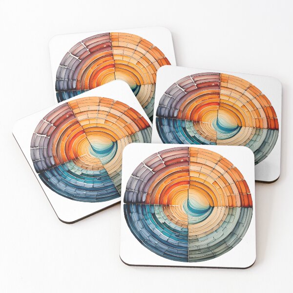 Item preview, Circular Quadrant Gradient Abstract Art - Concentric Rings Warm Cool Symmetry designed and sold by Mandeville Photography.