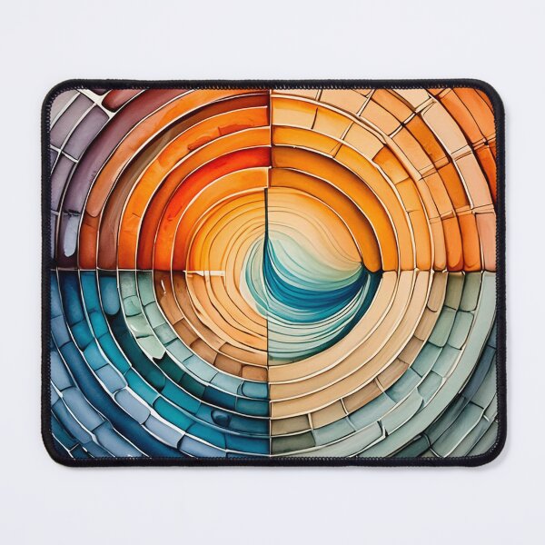 Item preview, Circular Quadrant Gradient Abstract Art - Concentric Rings Warm Cool Symmetry designed and sold by Mandeville Photography.