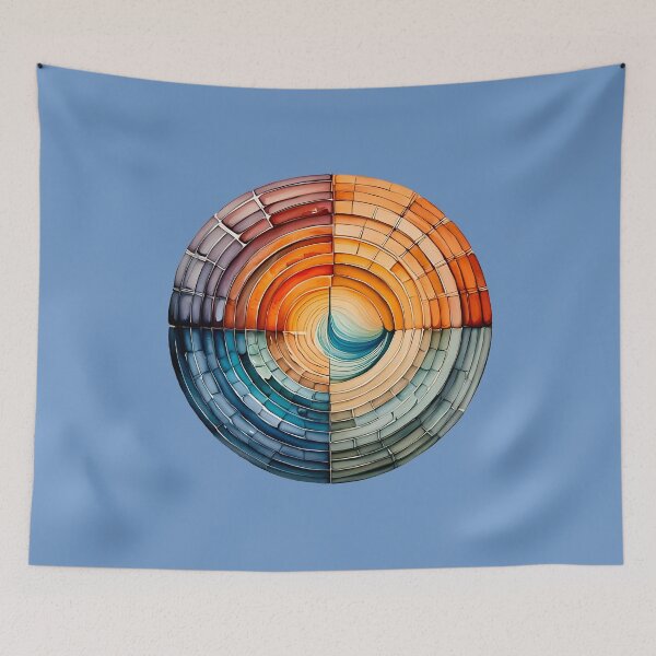 Item preview, Circular Quadrant Gradient Abstract Art - Concentric Rings Warm Cool Symmetry designed and sold by Mandeville Photography.
