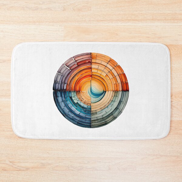 Item preview, Circular Quadrant Gradient Abstract Art - Concentric Rings Warm Cool Symmetry designed and sold by Mandeville Photography.