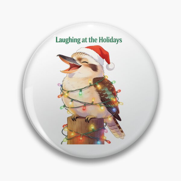Item preview, xmas kookaburra Funny Christmas Kookaburra Tangled in Lights – Laughing Holiday Bird Art designed and sold by Uglyandcute.