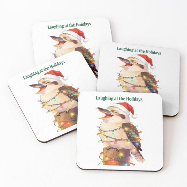 Item preview, xmas kookaburra Funny Christmas Kookaburra Tangled in Lights – Laughing Holiday Bird Art designed and sold by Uglyandcute.