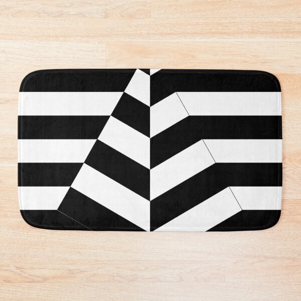 Item preview, Black and White Optical Illusion Art - Geometric Zigzag Chevron Pattern with 3D Depth and Visual Contrast designed and sold by AnTartstudios.