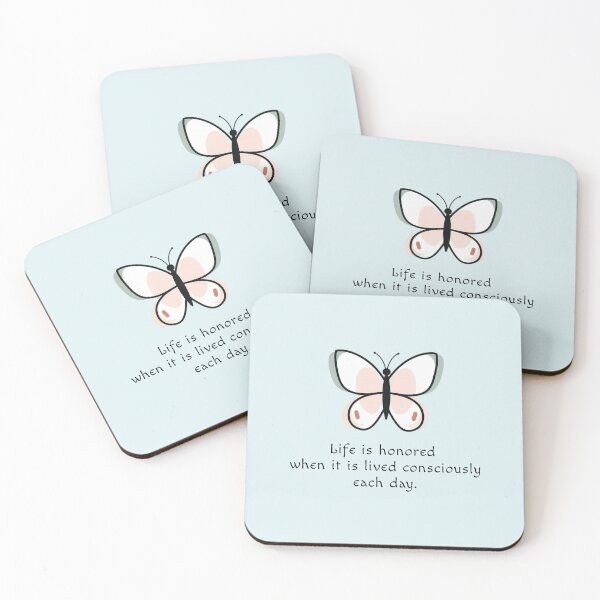 Item preview, Life Honored Consciously Lived Butterfly Quote designed and sold by KiwiRider.
