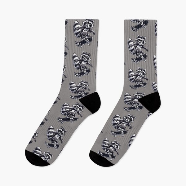 Item preview, Cute Skateboarding Raccoon Cartoon Sticker For Kids designed and sold by PinUpPizzazz.