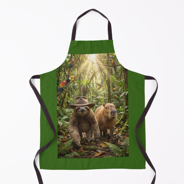 Item preview, Sloth and Capybara on a Jungle Expedition designed and sold by Tridentulus.