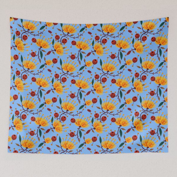 Item preview, Australian Golden Bloom Pattern — Banksia-Style Folk Art Floral designed and sold by TroyTheTerrific.