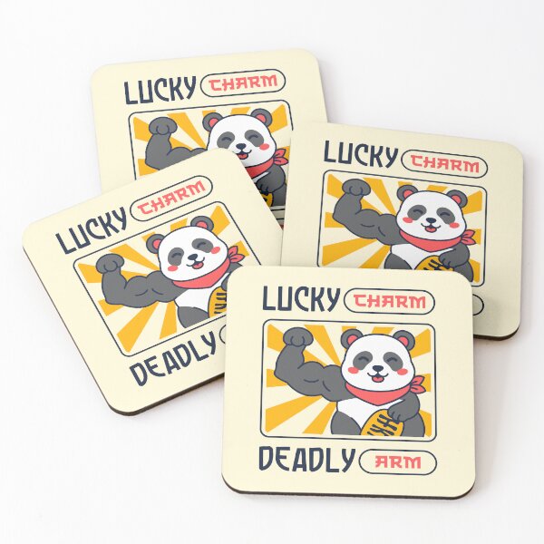 Item preview, Lucky Charm Deadly Arm - Panda Flexing Biceps Japanese Pop Culture designed and sold by Brogress Project.