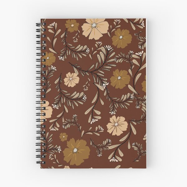 Item preview, Boho floral pattern in warm brown tones designed and sold by Line-Aura.