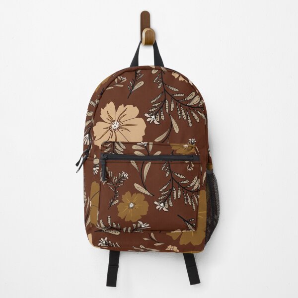 Item preview, Boho floral pattern in warm brown tones designed and sold by Line-Aura.