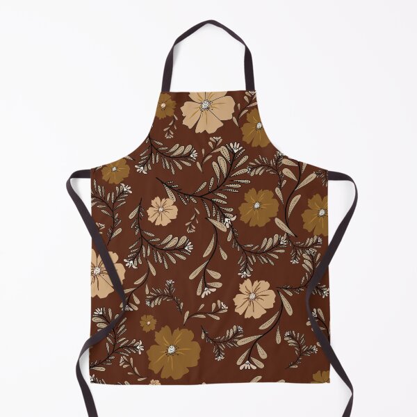 Item preview, Boho floral pattern in warm brown tones designed and sold by Line-Aura.