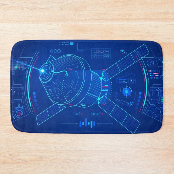 Item preview, aerospace technology or space engineering, graphic of lined satellite with futuristic interface designed and sold by NiamLab.