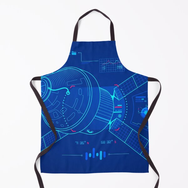 Item preview, aerospace technology or space engineering, graphic of lined satellite with futuristic interface designed and sold by NiamLab.
