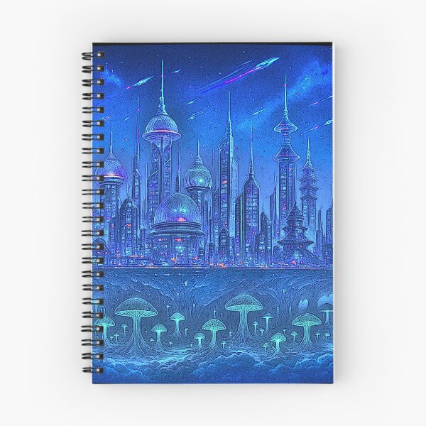 Item preview, Ciudad hongo del futuro azul 002 designed and sold by tileartwork.