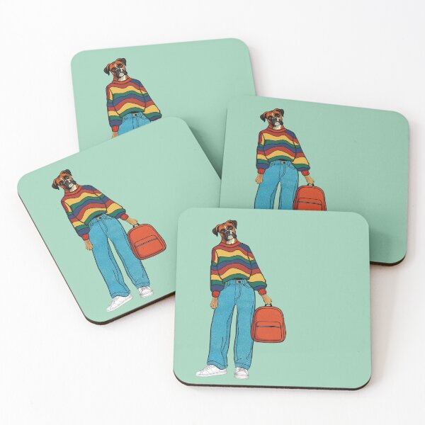 Item preview, Lispe Dog Retro Boxer in Easygoing Color Play Style designed and sold by Lispe-Designs.