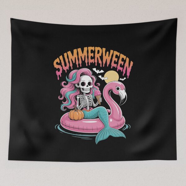 Item preview, Halloween Tropical Summerween Mermaid Skeleton designed and sold by FndPardaL.