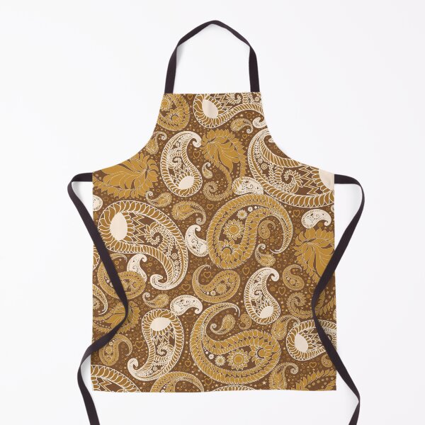 Item preview, Seamless brown Paisley pattern featuring intricate teardrop shapes and elegant curved details designed and sold by Line-Aura.