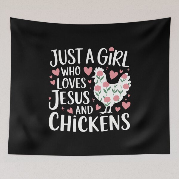 Item preview, Just A Girl Who Loves Jesus And Chickens designed and sold by BrandyMartha.