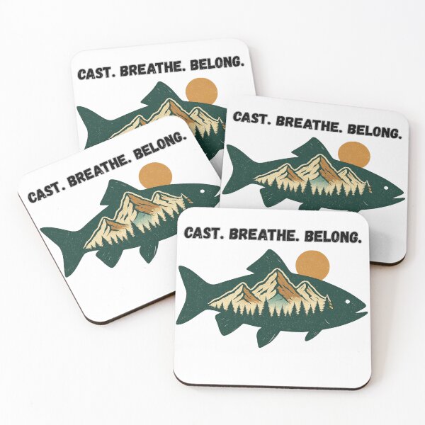 Item preview, Cast. Breathe. Belong. l Nature Fishing Feel Good Gift designed and sold by HCAnglers.