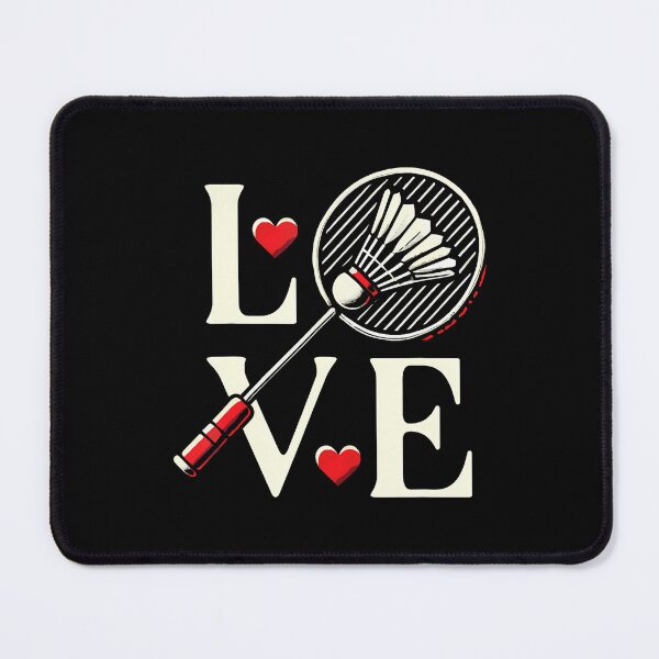 Item preview, Love Badminton Player Heart Racket Shuttlecock designed and sold by RosaliaAmber.
