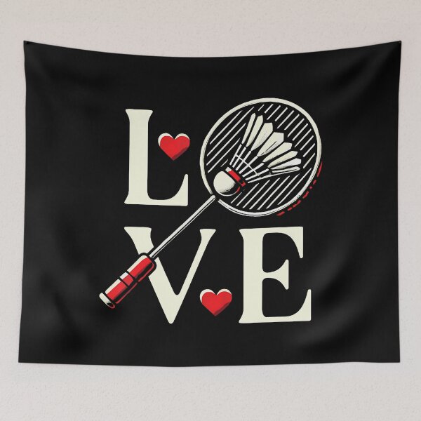 Item preview, Love Badminton Player Heart Racket Shuttlecock designed and sold by RosaliaAmber.