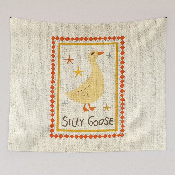 Item preview, Retro Vintage Silly Goose Nursery Art designed and sold by SaltedBeachPaperie.