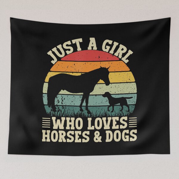 Item preview, Retro Just A Girl Who Loves Horses And Dogs Women Girls designed and sold by ElizabethVivan.