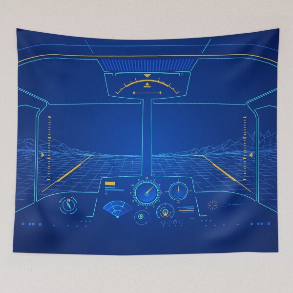 Item preview, aerospace technology or simulator, graphic of inside of cockpit presented with futuristic interface designed and sold by NiamLab.