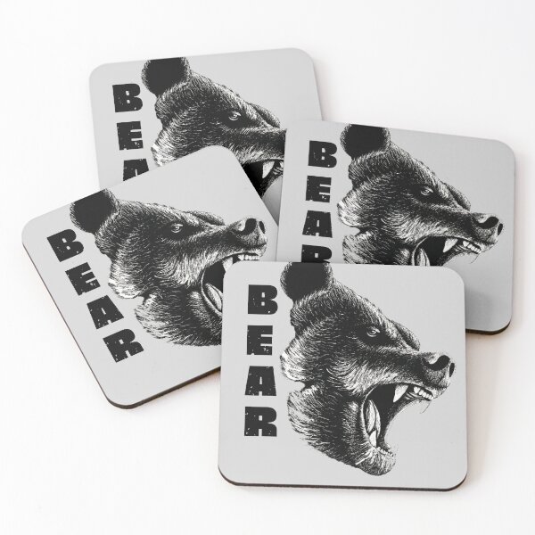 Item preview, Aggressive Roaring Bear Head - Black and White Savage Graphic designed and sold by ConfuseLab Alt.