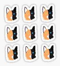 2 in 1 cat stickers and shirts Sticker