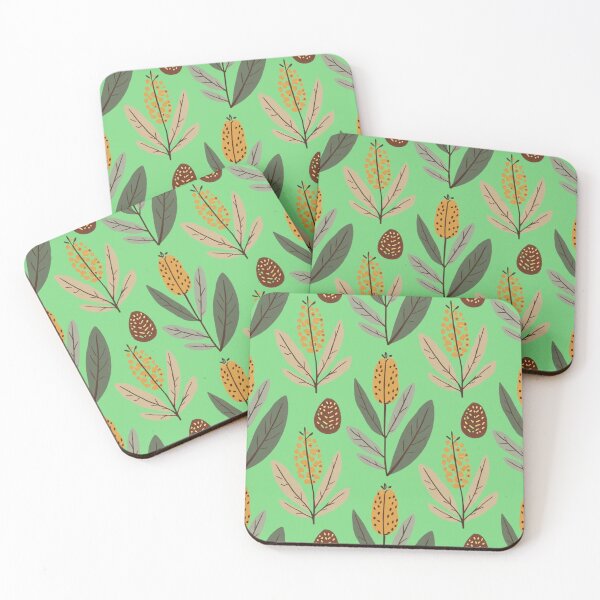 Item preview, Australian Banksia & Wattle Folk Art Pattern — Seamless Botanical designed and sold by TroyTheTerrific.
