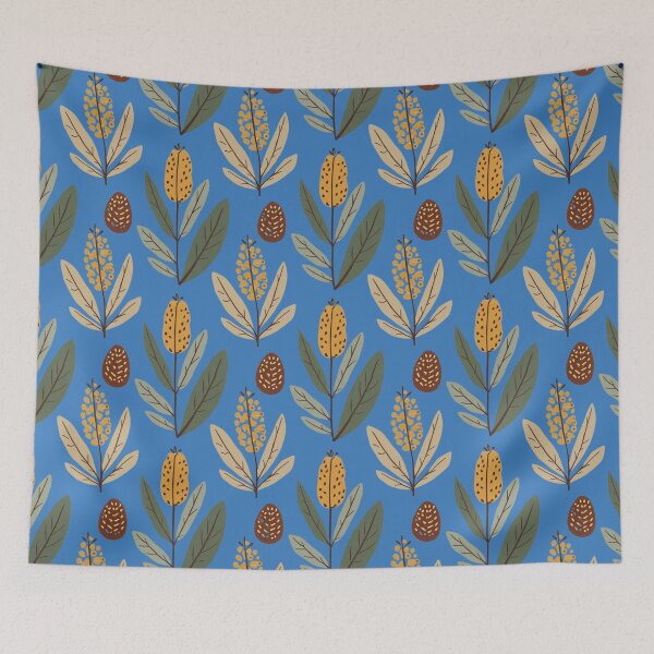 Item preview, Australian Banksia & Wattle Folk Art Pattern — Seamless Botanical designed and sold by TroyTheTerrific.