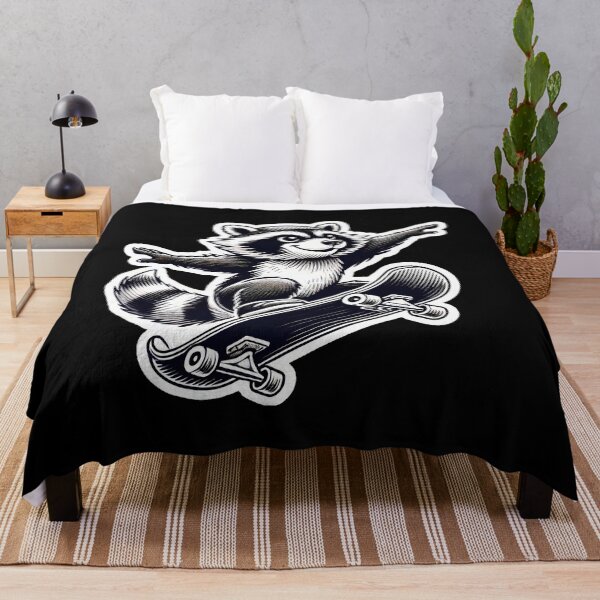 Item preview, Cute Skateboarding Raccoon Cartoon Sticker For Kids designed and sold by PinUpPizzazz.