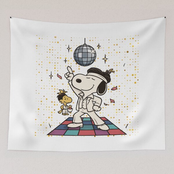 Item preview, Disco Snoopy – 80s Groove Dog Dancing Under Disco Ball designed and sold by Tidal Arts.