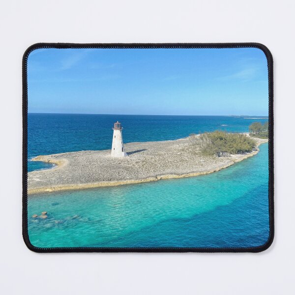 Item preview, Tropical Island Lighthouse in Turquoise Blue Water designed and sold by Southern Summit Photography.