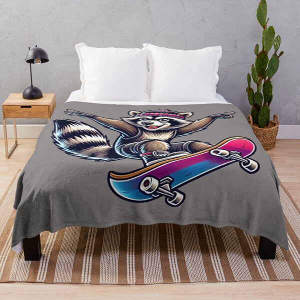 Item preview, Cute Skateboarding Raccoon Cartoon Sticker For Kids designed and sold by PinUpPizzazz.