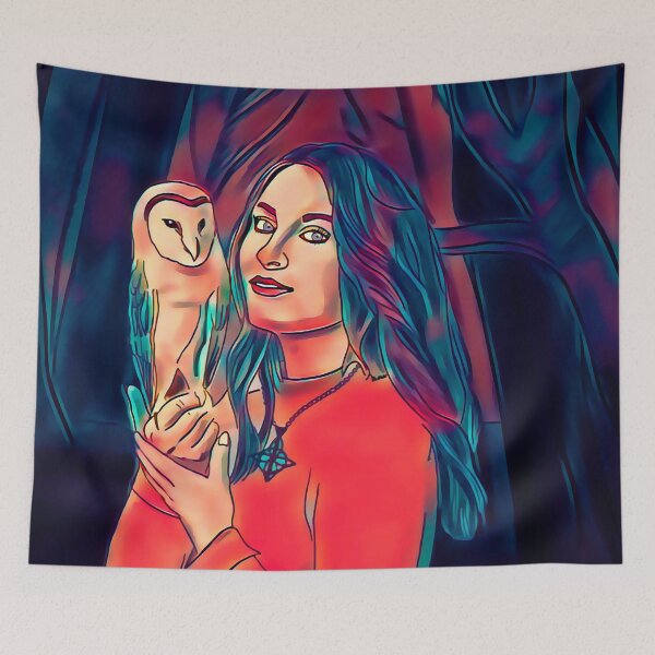 Item preview, Mystic Woman with Owl – Digital Stencil Art designed and sold by GAP90.