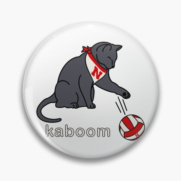 Item preview, Gray Cat - kaboom - Husker Volleyball designed and sold by Lil Cascade Red.