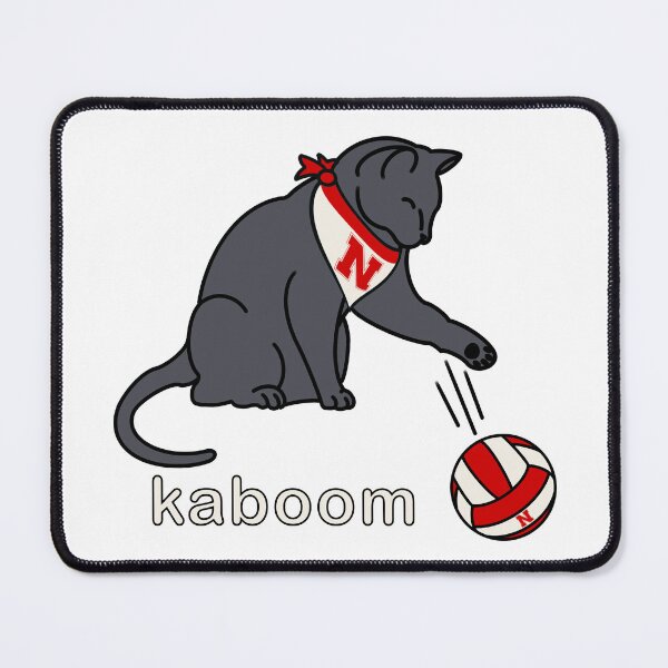 Item preview, Gray Cat - kaboom - Husker Volleyball designed and sold by Lil Cascade Red.