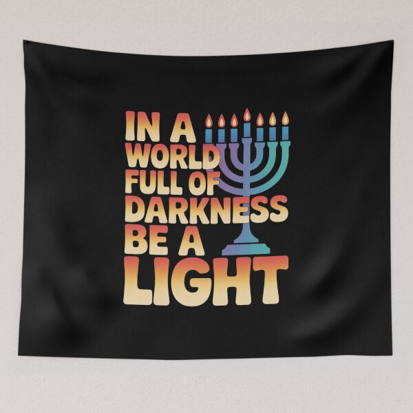 Item preview, Hanukkah Menorah in World Full of Darkness Be a Light Jewish designed and sold by JaskconLIfe23.