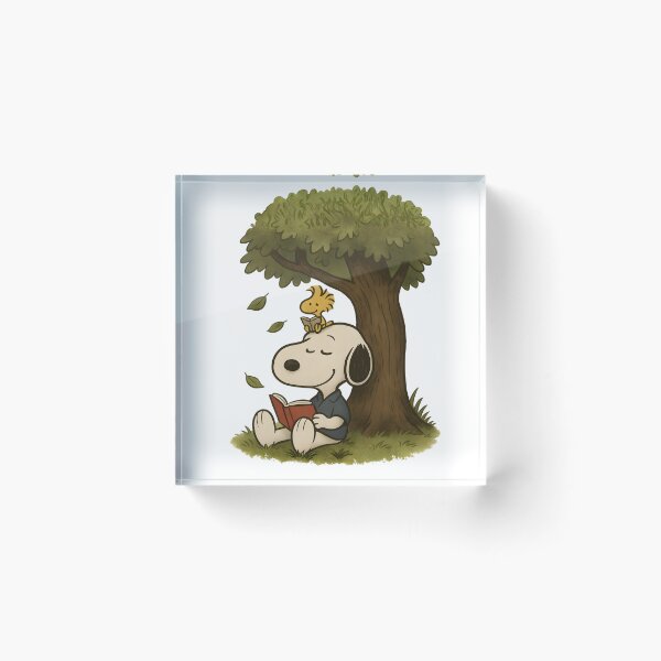 Item preview, Snoopy Reading Under a Tree – Cozy Book Lover Aesthetic designed and sold by Tidal Arts.
