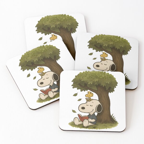 Item preview, Snoopy Reading Under a Tree – Cozy Book Lover Aesthetic designed and sold by Tidal Arts.