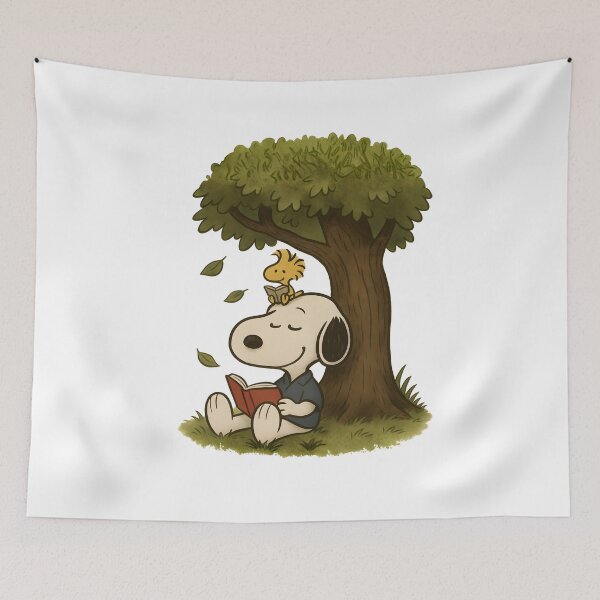 Item preview, Snoopy Reading Under a Tree – Cozy Book Lover Aesthetic designed and sold by Tidal Arts.