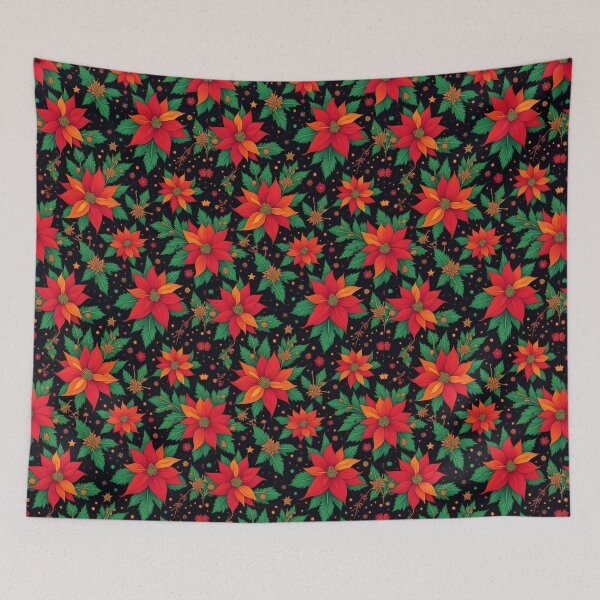 Item preview, Patrón sin costuras de flor de Pascua navideña: diseño floral festivo designed and sold by HANG ON STUDIO .