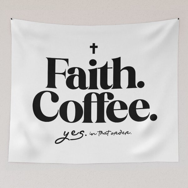 Artikelvorschau, Faith + Coffee Essential T-Shirt entworfen und verkauft von grmnts by KCC.