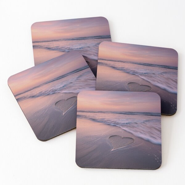Item preview, Sunset Heart in Gentle Ocean Waves designed and sold by chase-thewave.