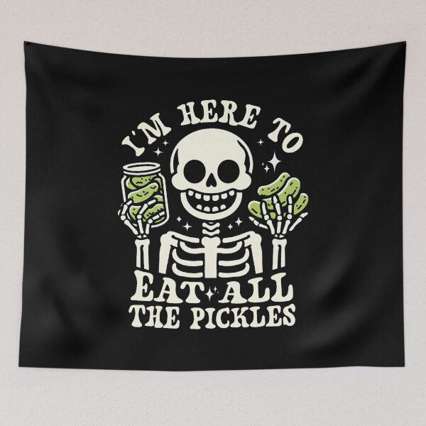 Item preview, I'M Here To Eat All The Pickles Funny Skeleton Pickle Lover designed and sold by JenniferJanice.