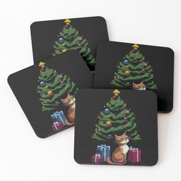 Item preview, Christmas tree with cat and gifts!  designed and sold by sardencourey3.