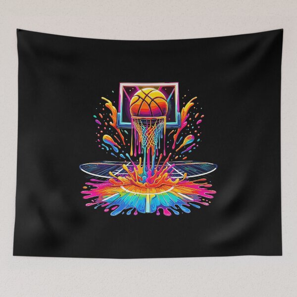 Item preview, Basketball Hoop Dripping Colorful Splash designed and sold by JenniferJanice.