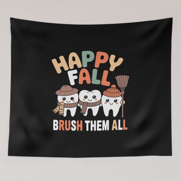 Item preview, Happy Fall Brush Them All Teeth Thanksgiving Dental Dentist designed and sold by JaskconLIfe23.